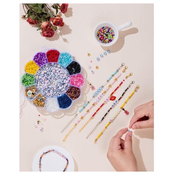 Friendship Bracelet Kit for TS ERAS Tour, 30 Colors 3mm Glass Beads MIXED UP - Picture 3 of 9